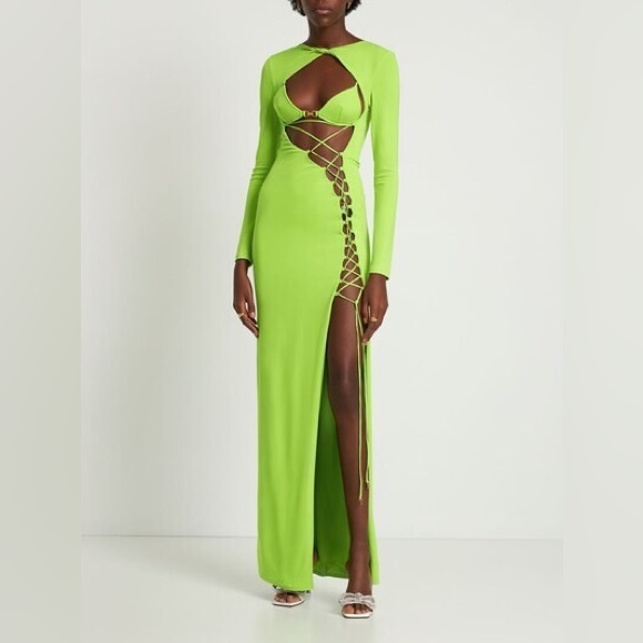 RUNWAY PRE FALL ‘22 DUNDAS Blink Lace-Up Column Gown - Picture 3 of 17